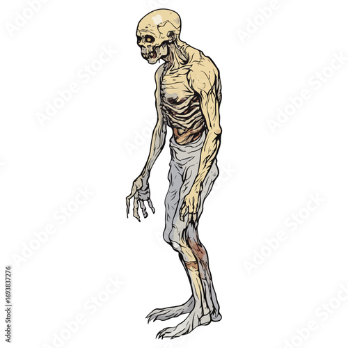 ghoul, costume, halloween, festival, vector, transparent background, isolated, monster, horror, evil, danger, scary
