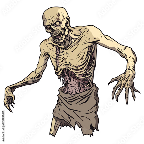 ghoul, costume, halloween, festival, vector, transparent background, isolated, monster, horror, evil, danger, scary