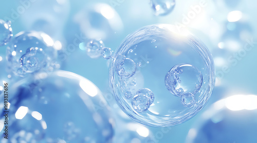 Wallpaper Mural Futuristic Glass and Water Molecular Designs: A Conceptual Exploration of Advanced Skincare and Cosmetic Innovation, Blending Organic Patterns, Bioluminescence, and Minimalist 3D Aesthetics Torontodigital.ca