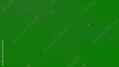 Dramatic Fireball Explosion with Dynamic Flames and Embers on Green Screen for Visual Effects