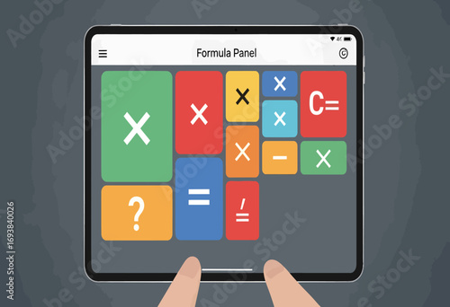 Interactive Math Formula Panel App for Tablets