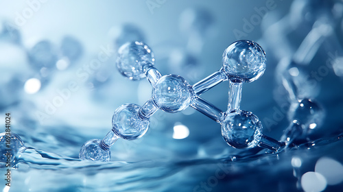 Wallpaper Mural Futuristic Glass and Water Molecular Designs: A Conceptual Exploration of Advanced Skincare and Cosmetic Innovation, Blending Organic Patterns, Bioluminescence, and Minimalist 3D Aesthetics Torontodigital.ca