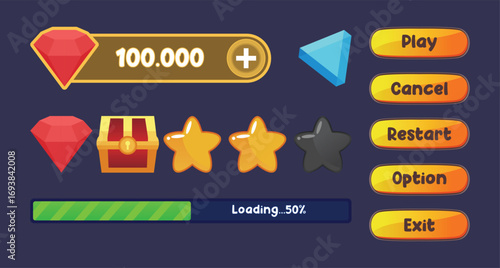 collection of game elements or icons