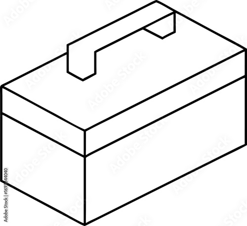 Simple outline illustration of a toolbox with handle, perfect for DIY and construction themes