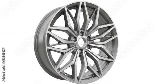 Stunning modern alloy wheel with intricate spoke design, perfect for automotive upgrades and custom builds.