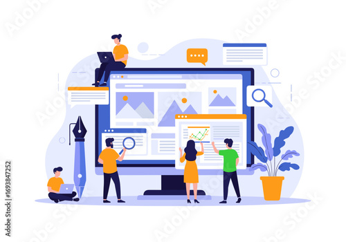 Digital web design development and online marketing team collaboration and strategy building for business growth