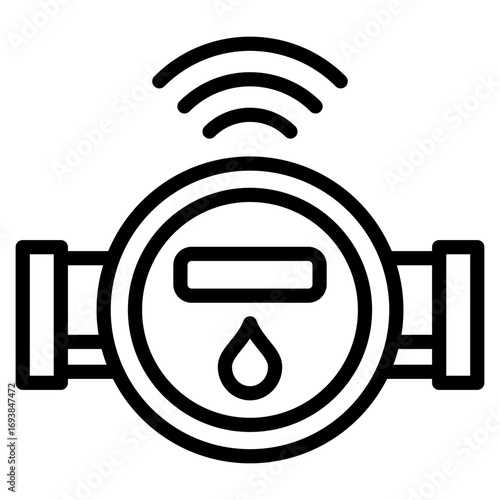 Smart Water Meter  Icon Element For Design