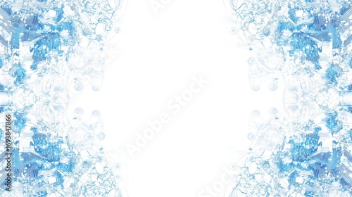 Abstract Blue Water Splash Frame with White Center