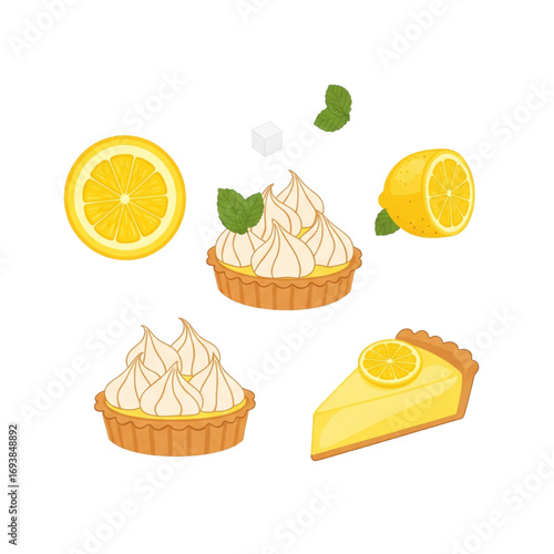set of lemon cakes and sweets