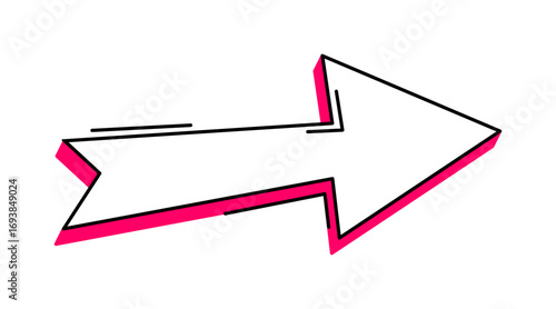 Comic Pfeil mit pinkem Schatten