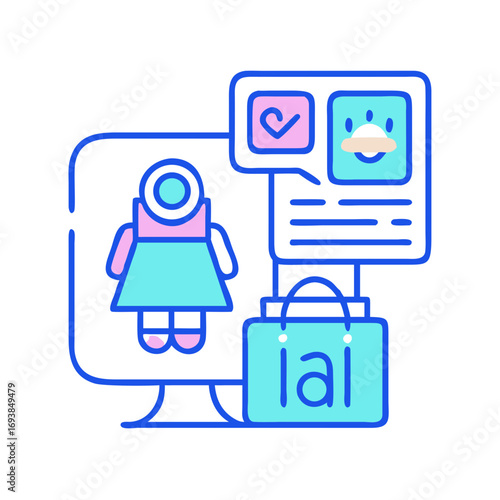 Online Shopping Experience Featuring Virtual Try-On and Digital Personalization on a Modern Computer Screen