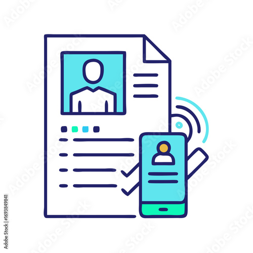 Digital profile synchronization with mobile device for job application or recruitment process.