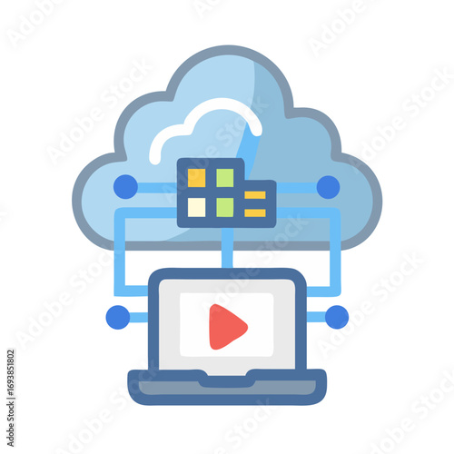 Cloud computing network hosting video content and data sharing between devices and servers