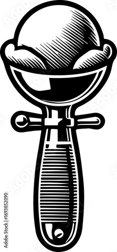 Illustration of a stylized coffee maker with a bulbous base and a top resembling a frying pan with food