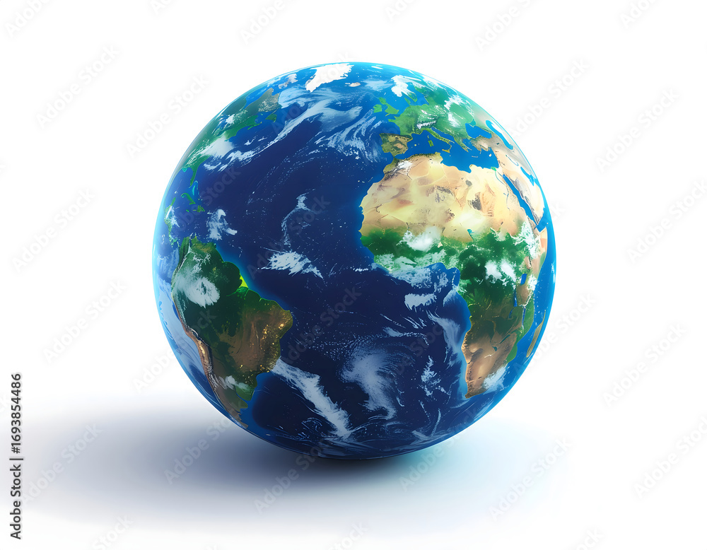 Fototapeta premium Abstract illustration of a glowing blue globe 