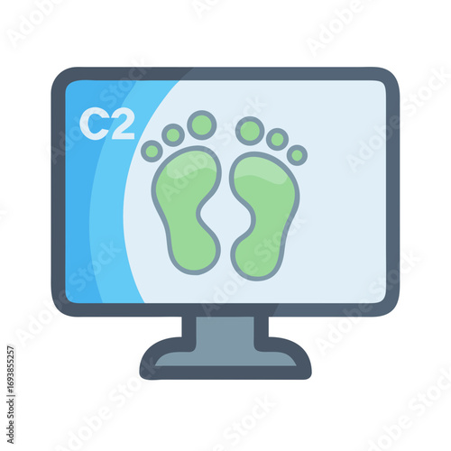 Computer screen displaying foot scan analysis results for medical diagnostics applications.