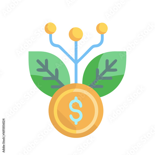 Money plant concept illustration symbolizing financial growth and investment opportunities on a dark background