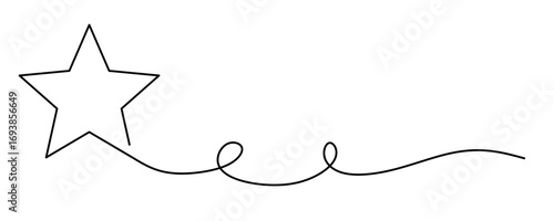 continuous line art of a star with curved and twisting lines. good work concept and not disappointing