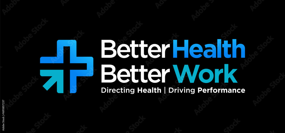 Obraz premium Medical health cross with arrow for company colorfull logo design 