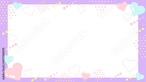 動画配信用のかわいい背景43　ハートフレーム