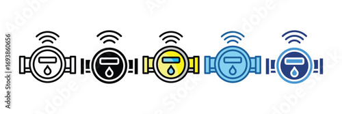 Smart Water Meter  Icon Element For Design