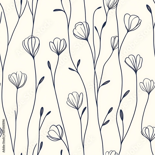 Floral or leaf pattern background suitable for wallpaper, fabric, or decorative design. Soft colors and natural style, ideal for digital and print use.