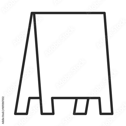 Folding sign line icon vector for warning and information clip art.