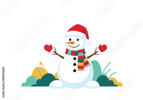 Joyful snowman festive celebration winter wonderland holiday season merry christmas
