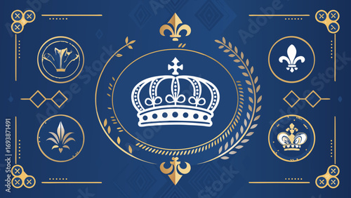 Elegant Royal Crown Design with Decorative Elements.