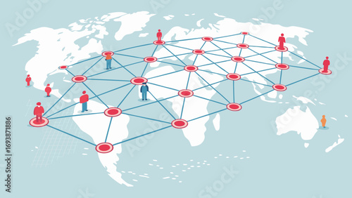 Global Network of Connected People Representing Worldwide Communication.