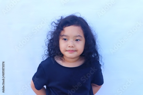 Portrait of Asian girl with stunned face.