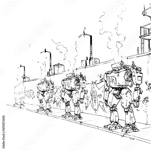 Unleash the future with these epic mechs patrolling the streets a glimpse into tomorrow's urban landscape