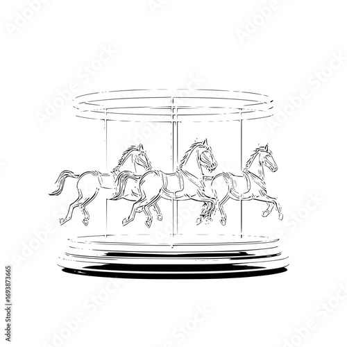 Step right up and relive the magic of childhood with this enchanting carousel illustration, share the joy 100