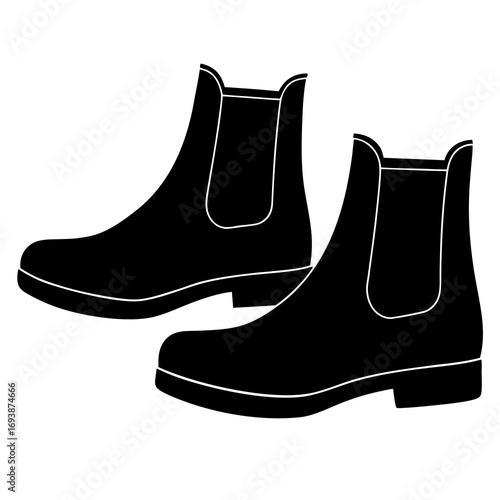 pair of black boots