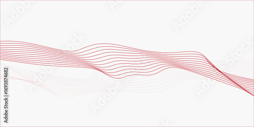 Abstract red waves vector illustration Modern background design Design elements