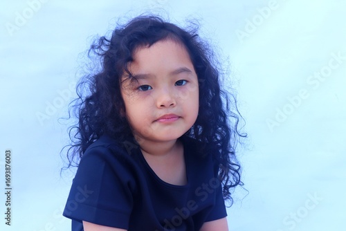 Portrait of Asian girl with stunned face.