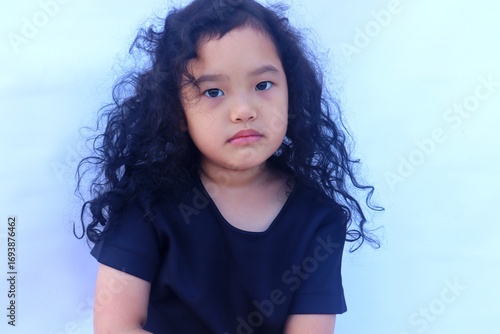 Portrait of Asian girl with stunned face.