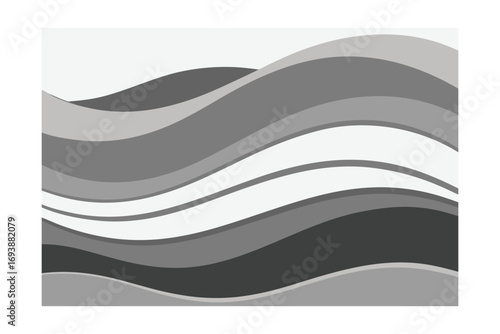 Abstract Gray Wave Layers Overlapping Softly