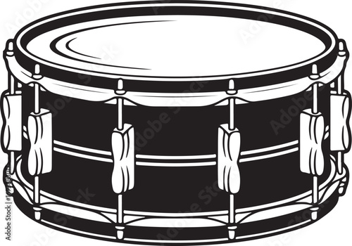 Detailed Snare Drum Illustration for Musical, Percussion, and Band Themed Graphics