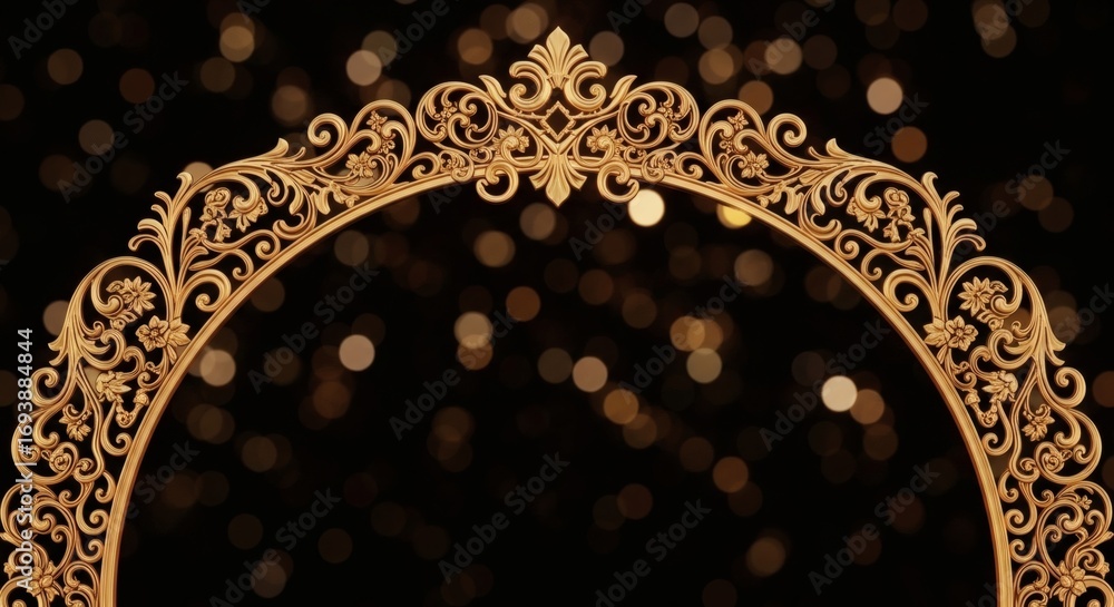© fledermausstudio - Ornate gold archway with bokeh background © fledermausstudio - Ornate gold archway with bokeh background