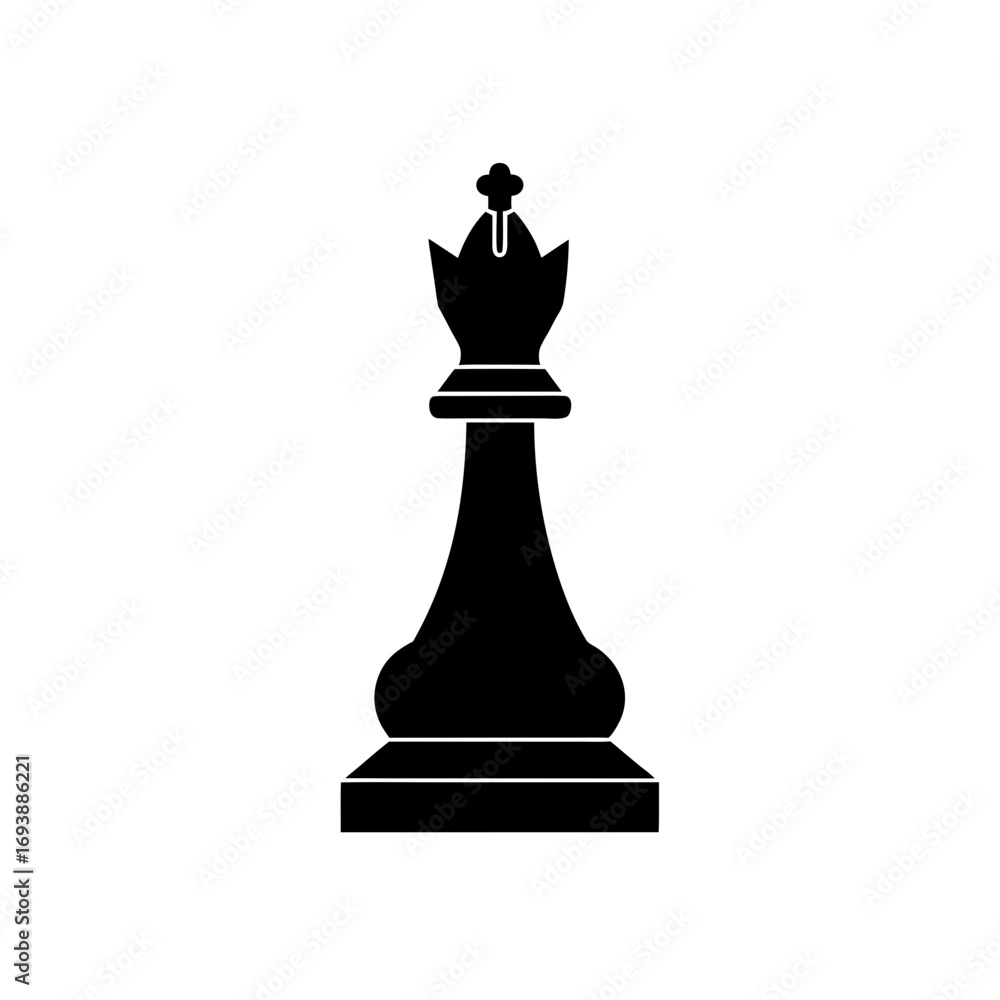 Fototapeta premium Silhouette of a chess queen piece on transparent background