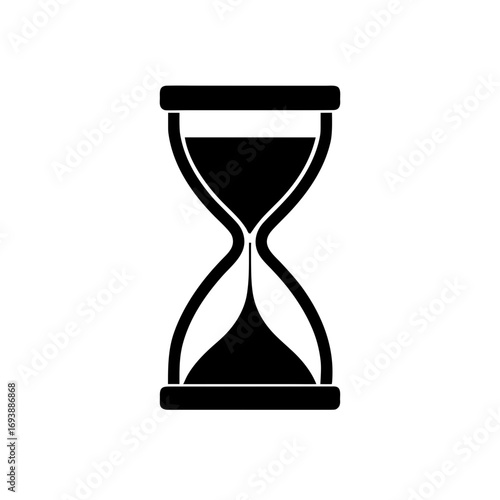 Illustration of a hourglass on transparent background silhouette