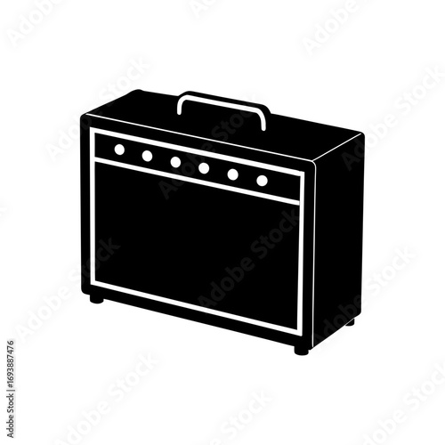 Illustration of amplifier box on transparent background silhouette