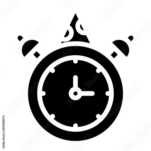 Vector Design New Year Clock Icon Style