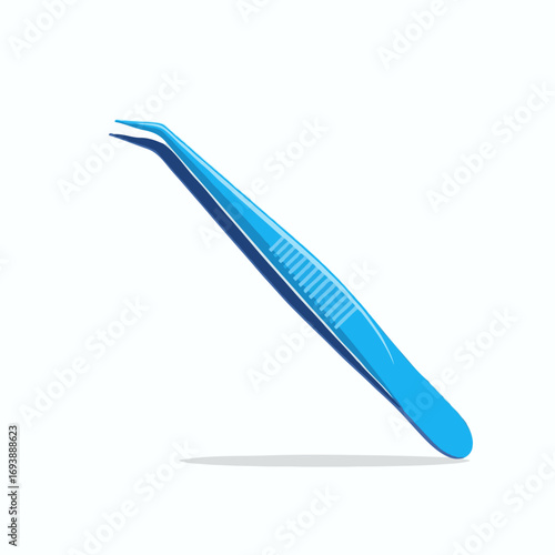 Vibrant blue precision tweezers illustration for detailed tasks and personal grooming, an essential tool for intricate work and beauty routines