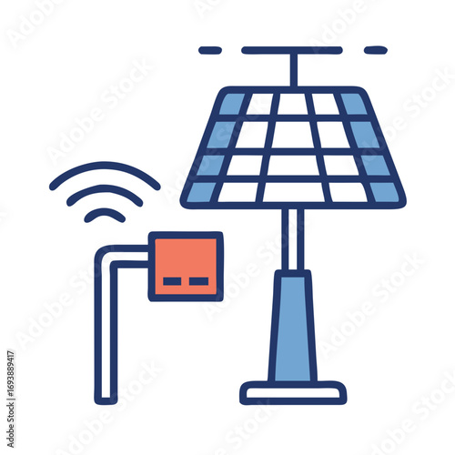 Isolated solar panel and sensor unit over black background suggesting green energy solutions