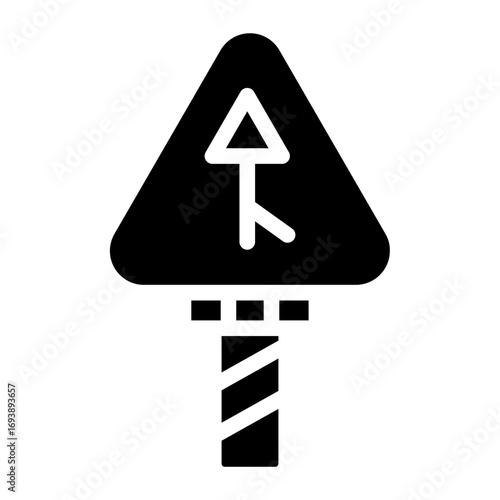 Vector Design Merging Road Icon Style