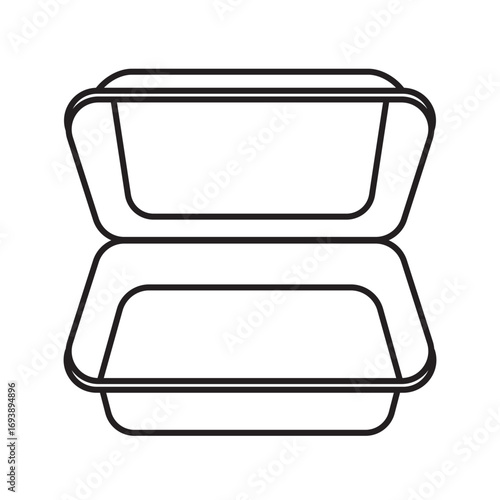 Open food disposable container. Takeout Box or Lunch Box.