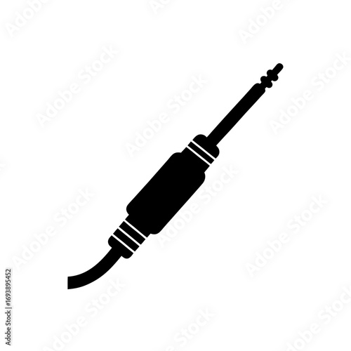 Illustration of an audio jack on transparent background silhouette