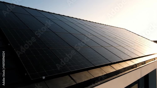 Solar Panels on Modern Roof Harnessing Renewable Energy Solutions